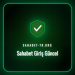 Sahabet giriş güncel adresine erişim için kullanılan bir dizüstü bilgisayar ekranının yakın çekimi ve platform logosu.