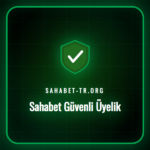 Sahabet güvenli üyelik adımlarını gösteren bir kullanıcı arayüzü ve güvenlik kalkanı simgesi.